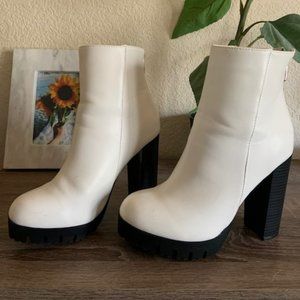 White High Heeled Boots